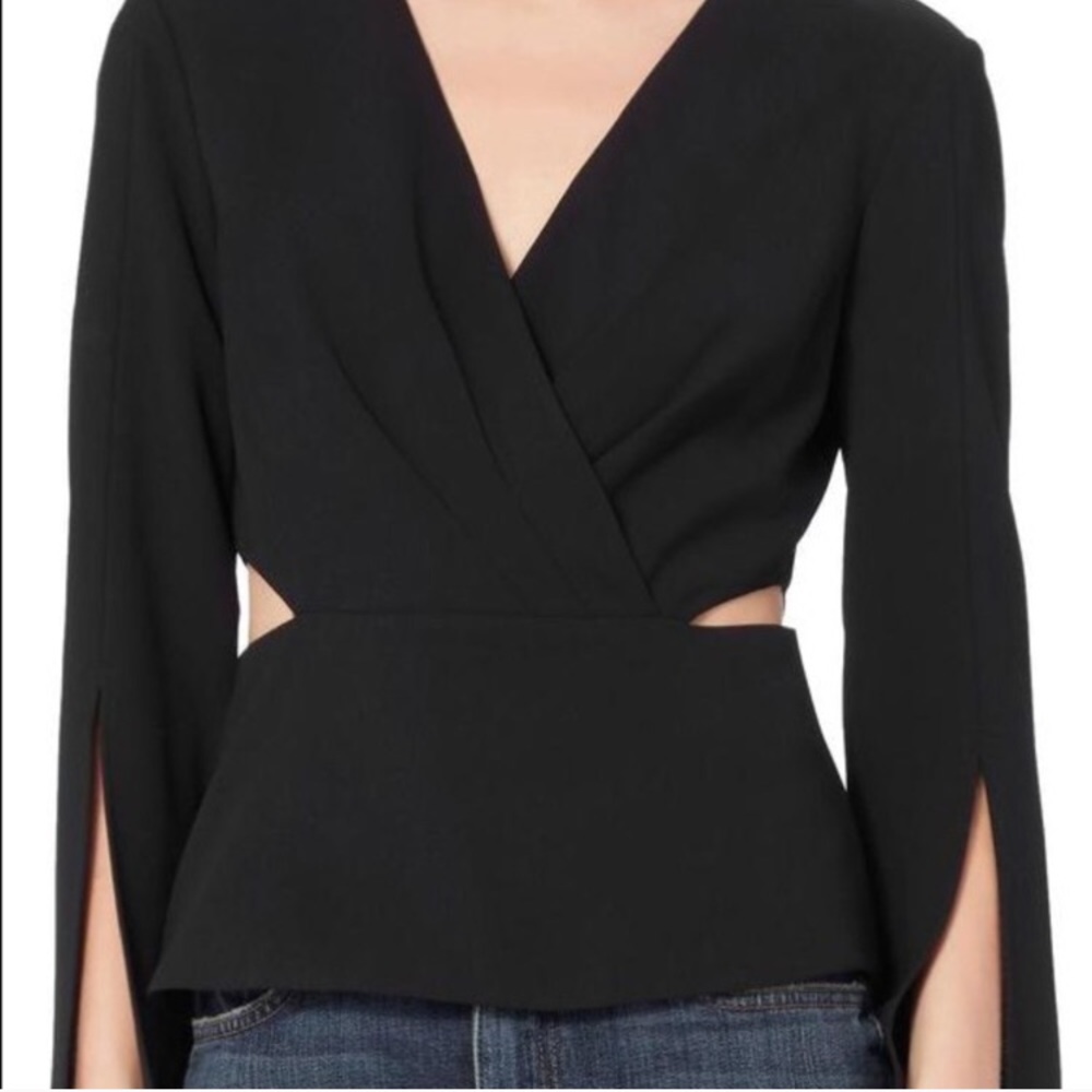 Intermix long slv, v-neck, cutout top worn once.